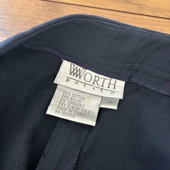 NWT Worth New York Womens Petite 14 Cotton Nylon Style 35Q24-14 Navy Blue Pants - Picture 6 of 8
